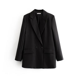 Simple And Loose Double-breasted Suit Jacket Womens Spring And Autumn New Suits